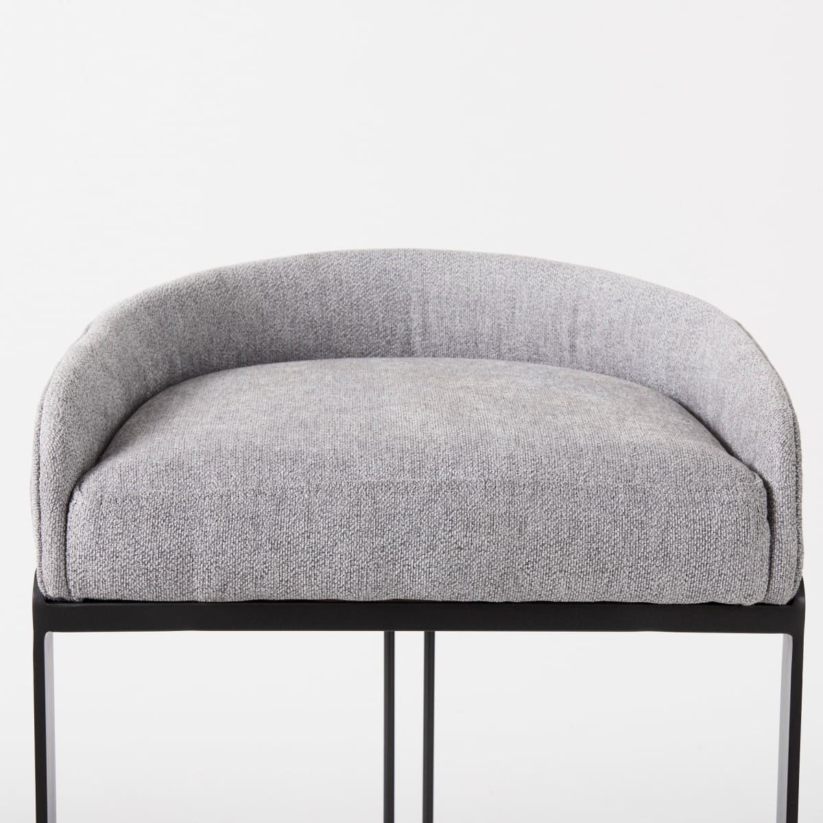 Hollyfield Upholsterd Seat Bar Counter Stool Gray Fabric | Gray Metal | Bar - bar-stools