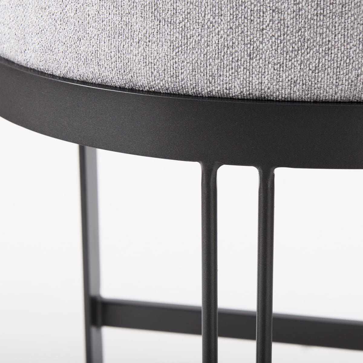 Hollyfield Upholsterd Seat Bar Counter Stool Gray Fabric | Gray Metal | Bar - bar-stools