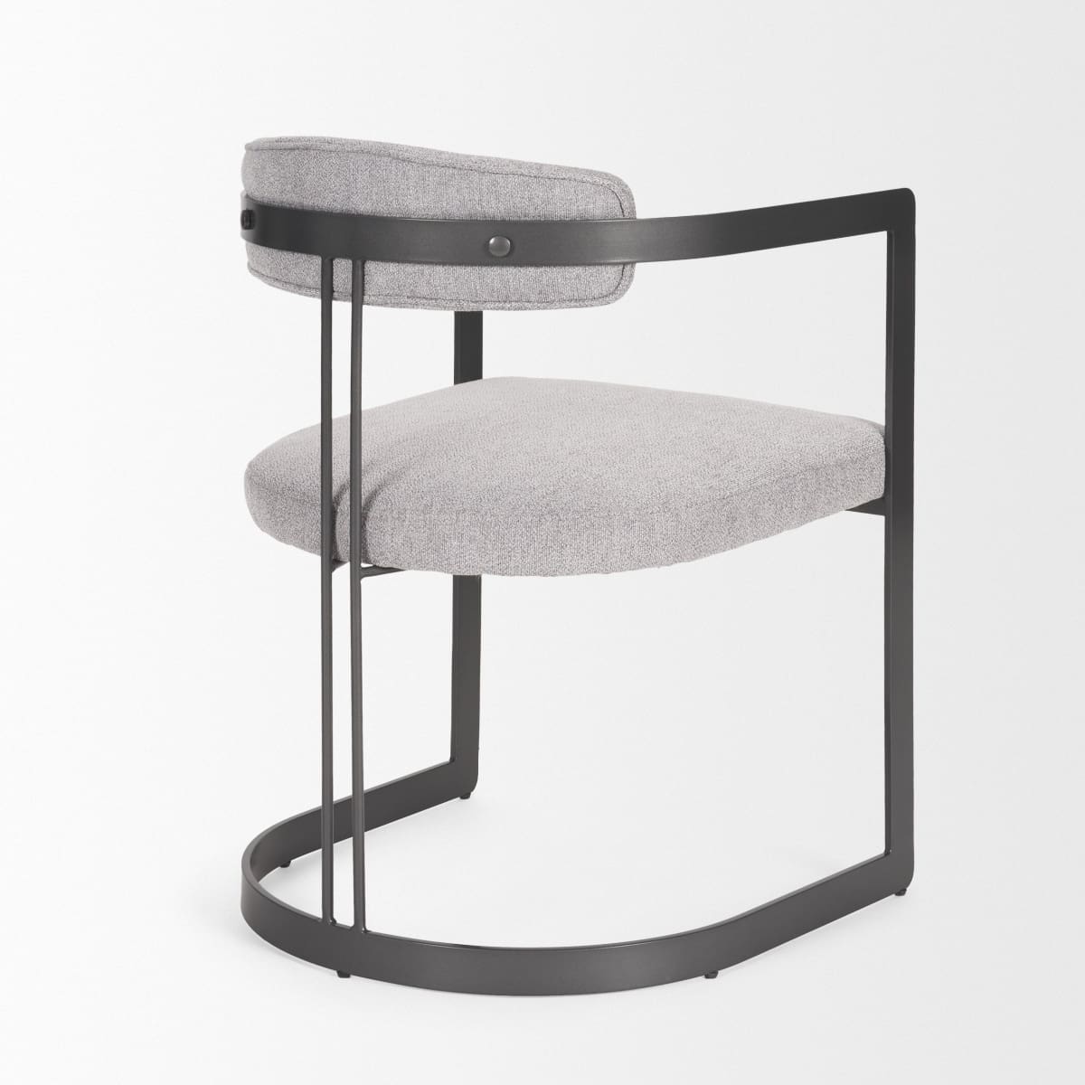 Hollyfield Upholstered Dining Chair Gray Fabric | Black Metal - dining-chairs