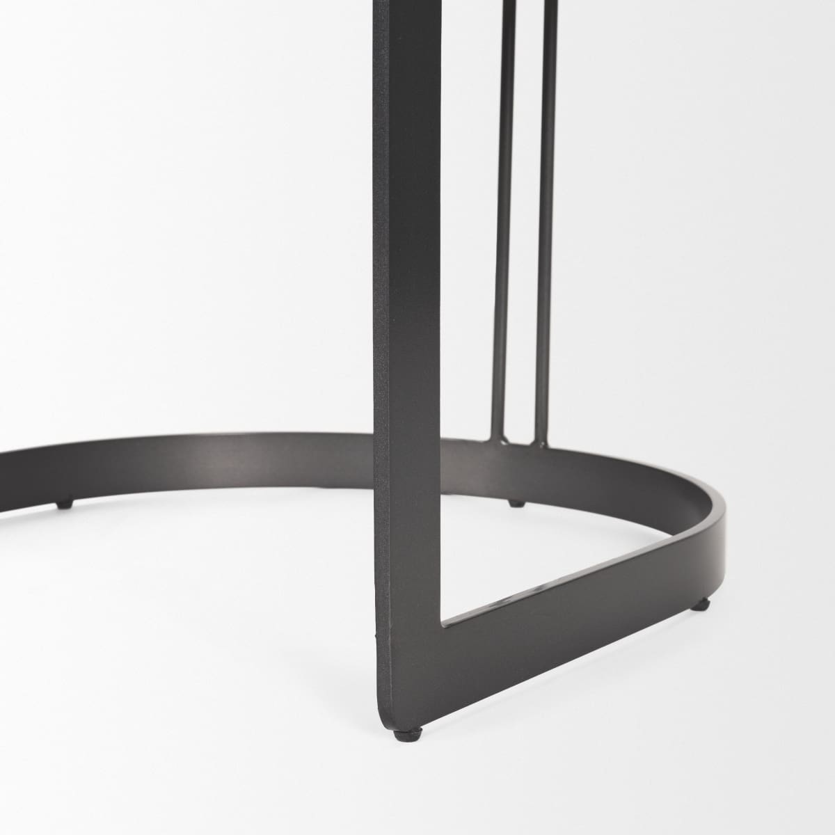 Hollyfield Upholstered Dining Chair Gray Fabric | Black Metal - dining-chairs