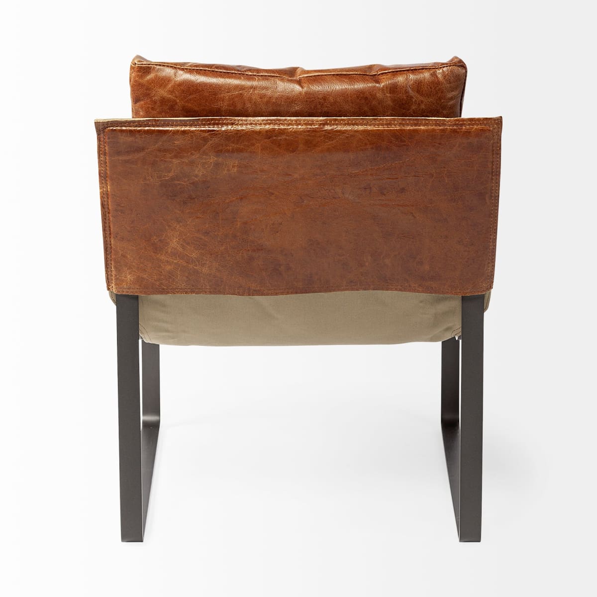 Hornet Leather Accent Chair Brown Leather | Black Metal - accent-chairs