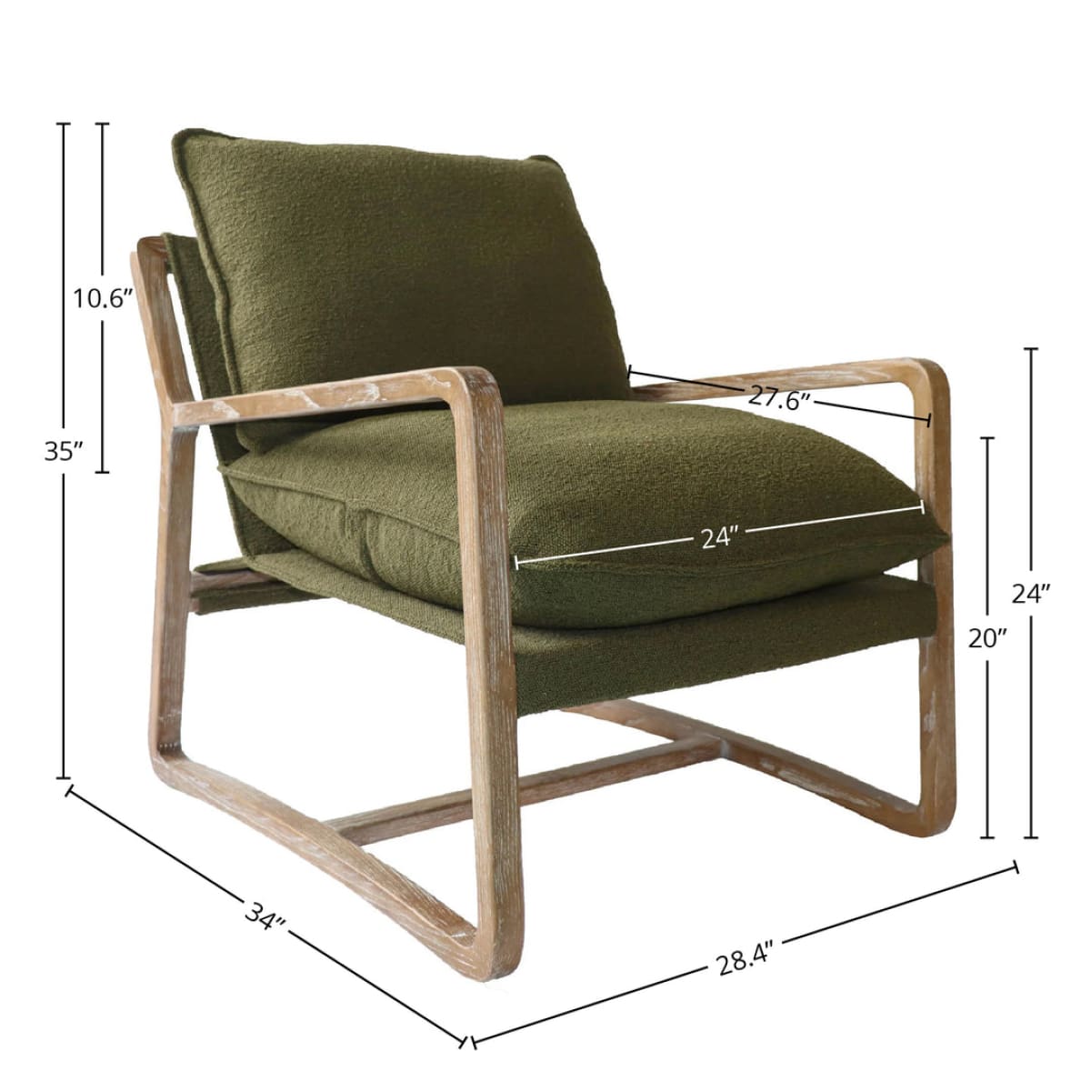 Huntington Club Chair - Moss Boucle - lh-import-accent-club-chairs