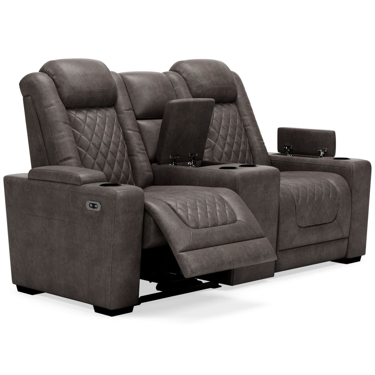 HyllMont Power Reclining Loveseat with Console - Loveseat