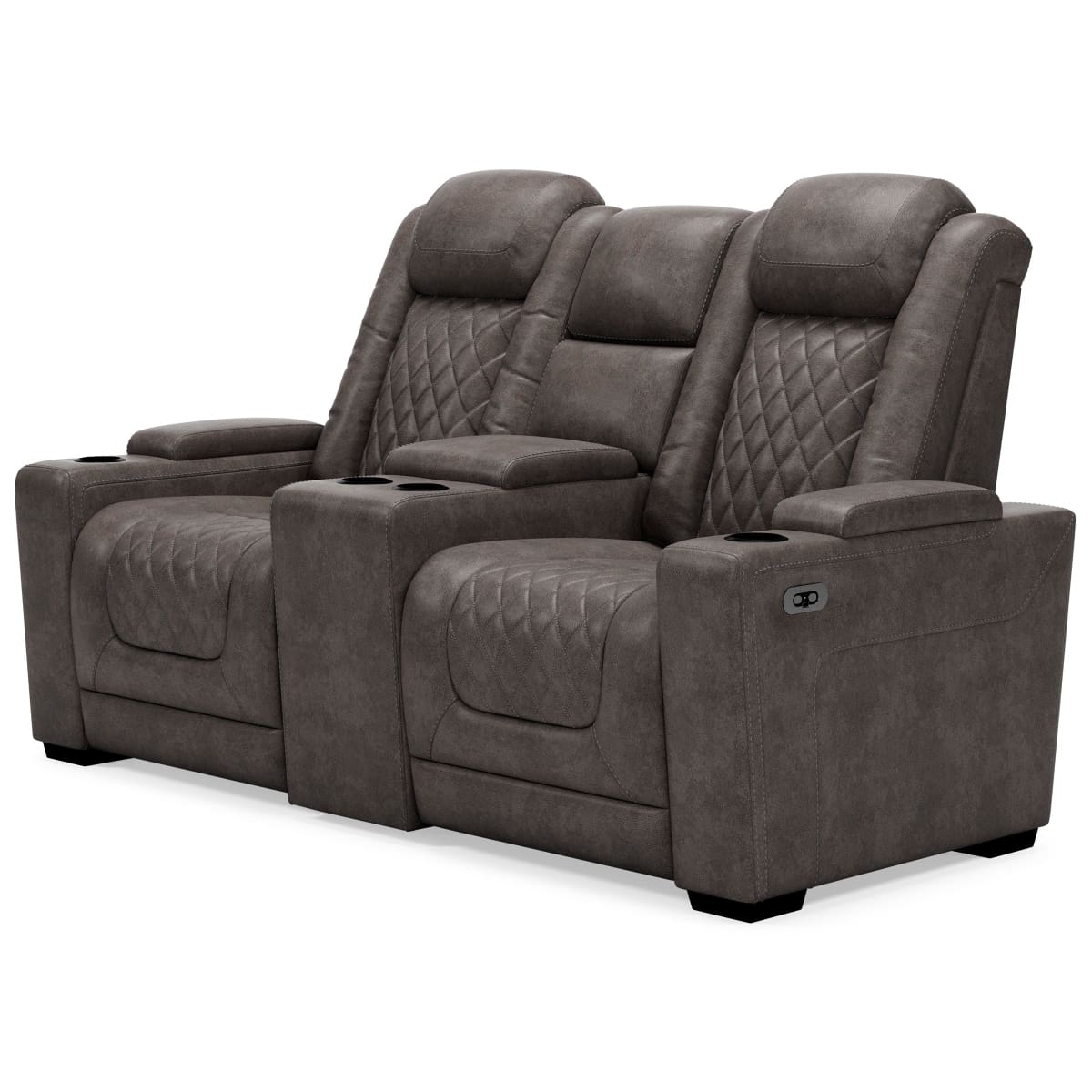 HyllMont Power Reclining Loveseat with Console - Loveseat