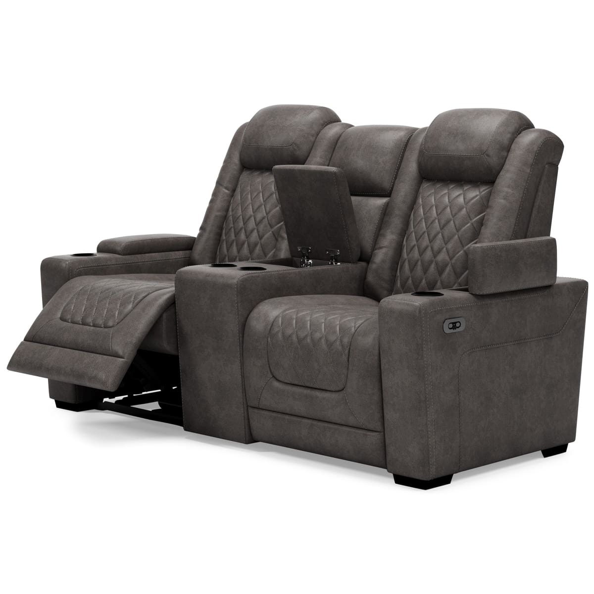 HyllMont Power Reclining Loveseat with Console - Loveseat