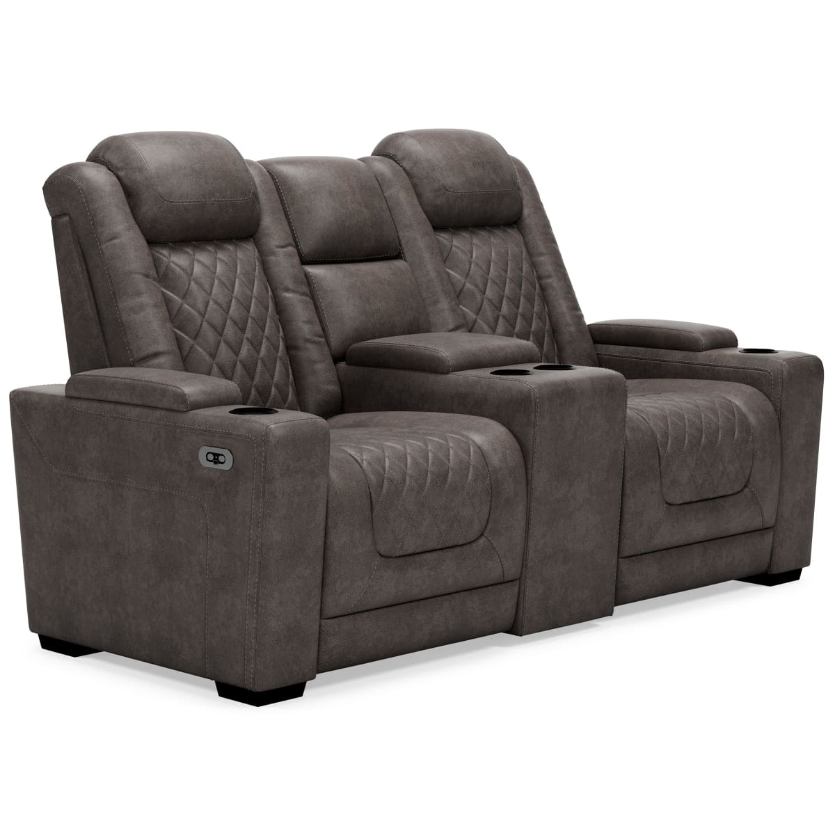 HyllMont Power Reclining Loveseat with Console - Loveseat