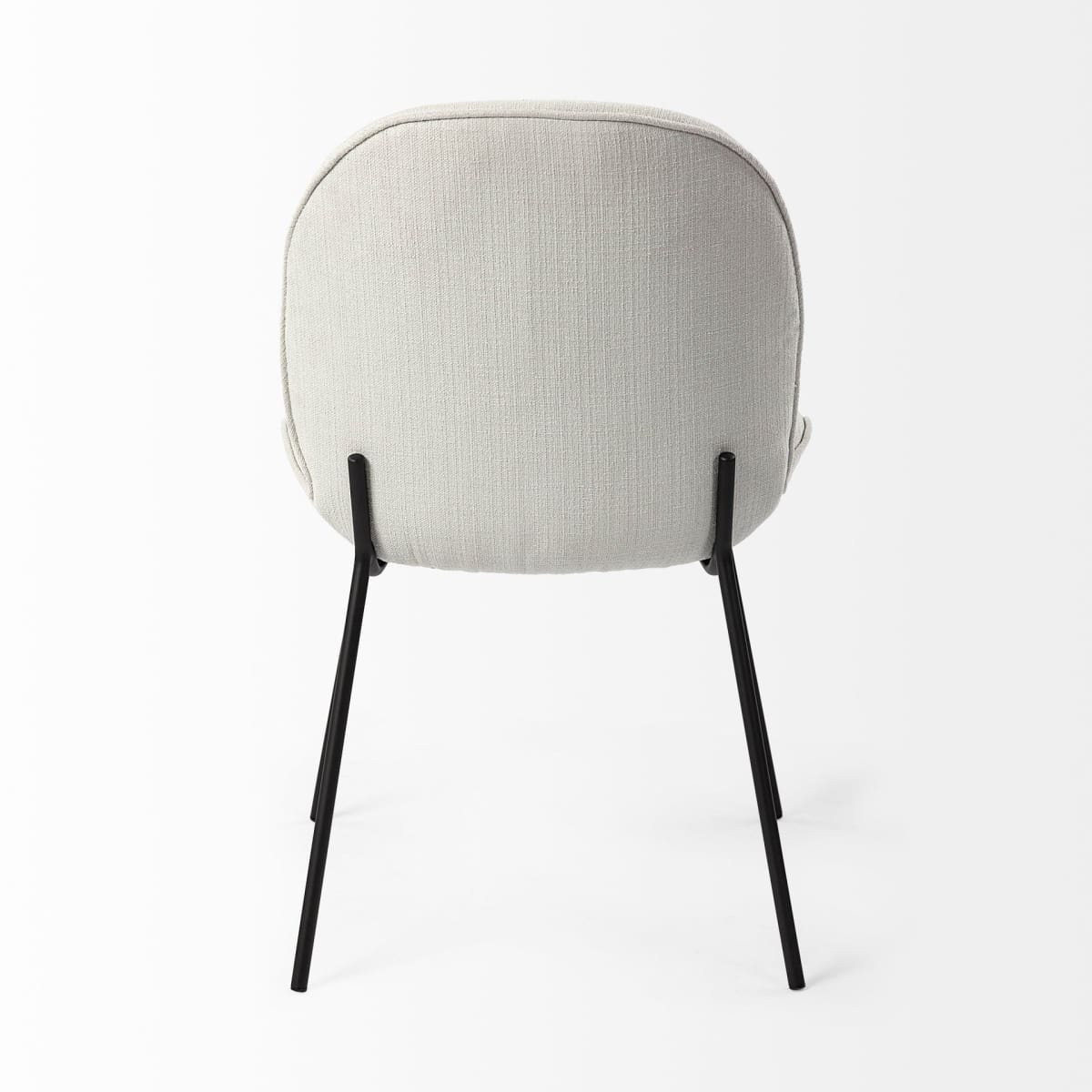 Inala Dining Chair White Fabric | Black Metal - dining-chairs