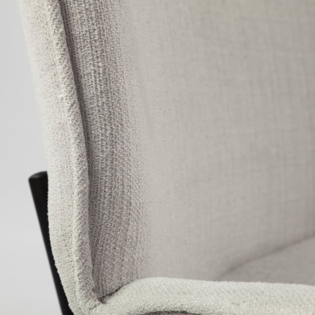 Inala Dining Chair White Fabric | Black Metal - dining-chairs