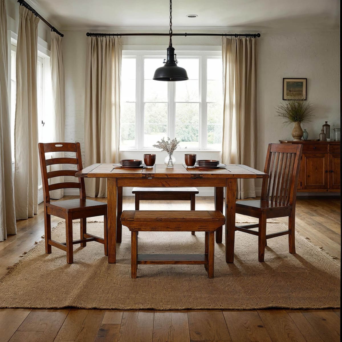 Irish Coast Regular Extension Dining Table (55’’/71’’) - African Dusk - lh-import-dining-tables