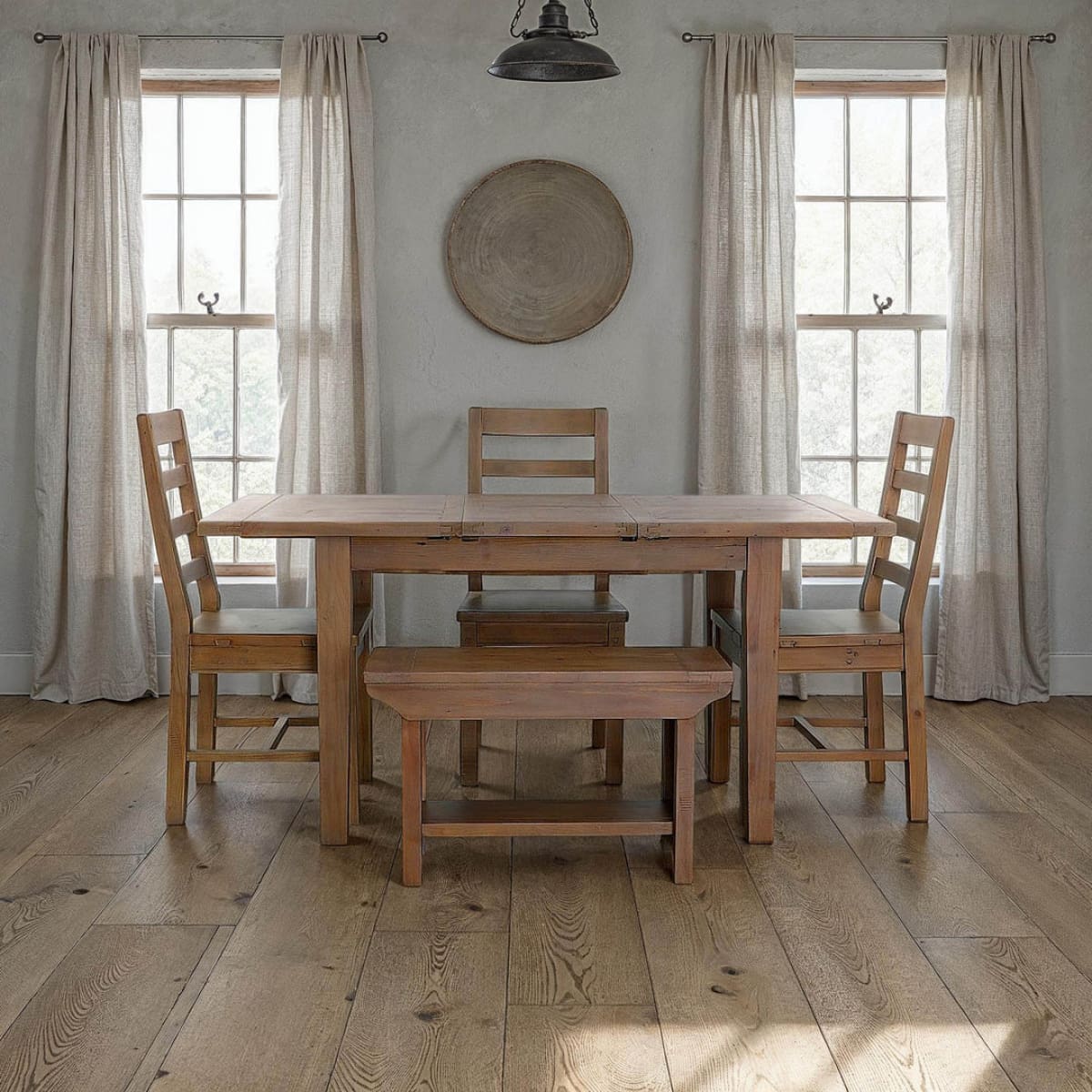 Irish Coast Small Extension Dining Table (47’’/62’’) - Sundried - lh-import-dining-tables