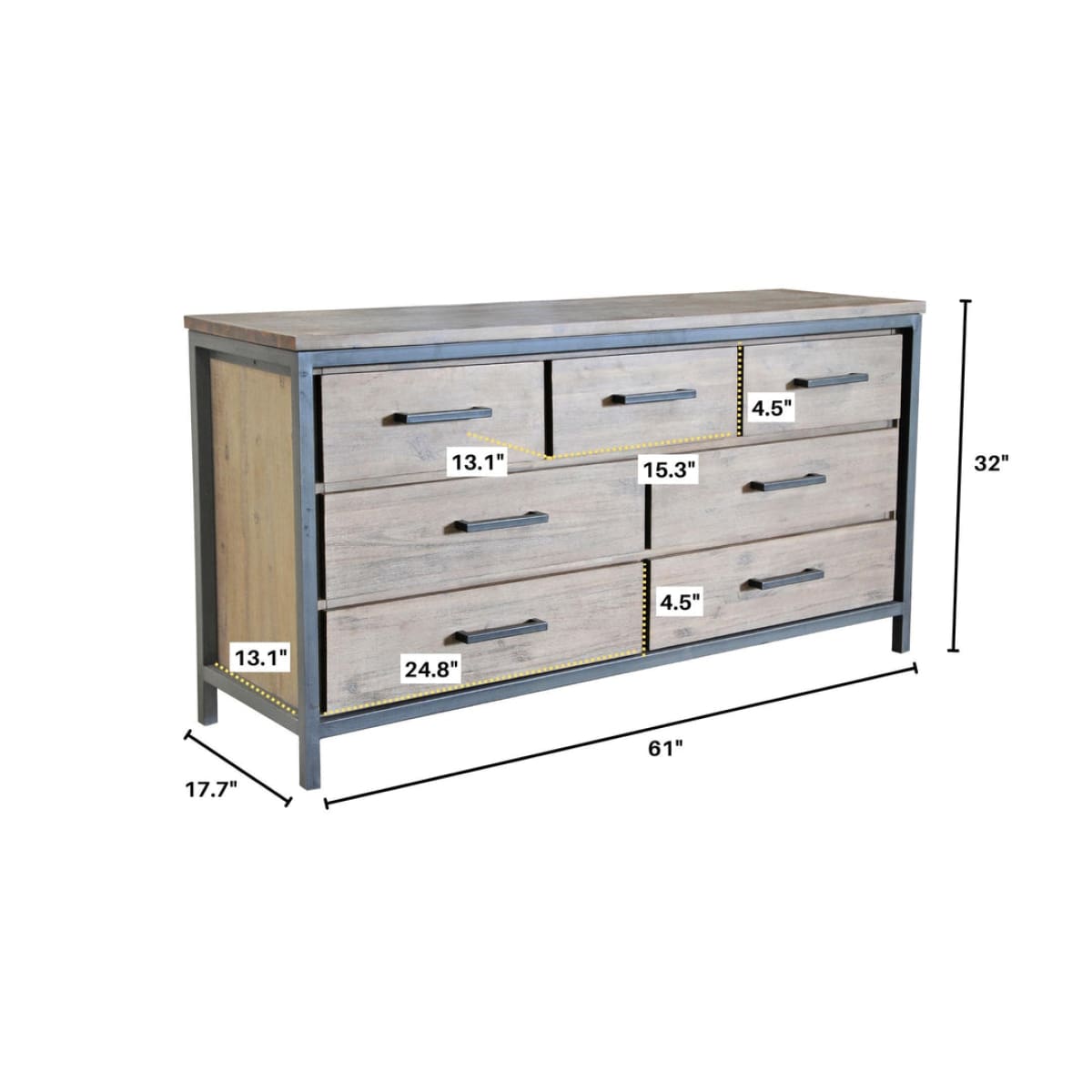 Irondale 7 Drawer Dresser - lh-import-dressers