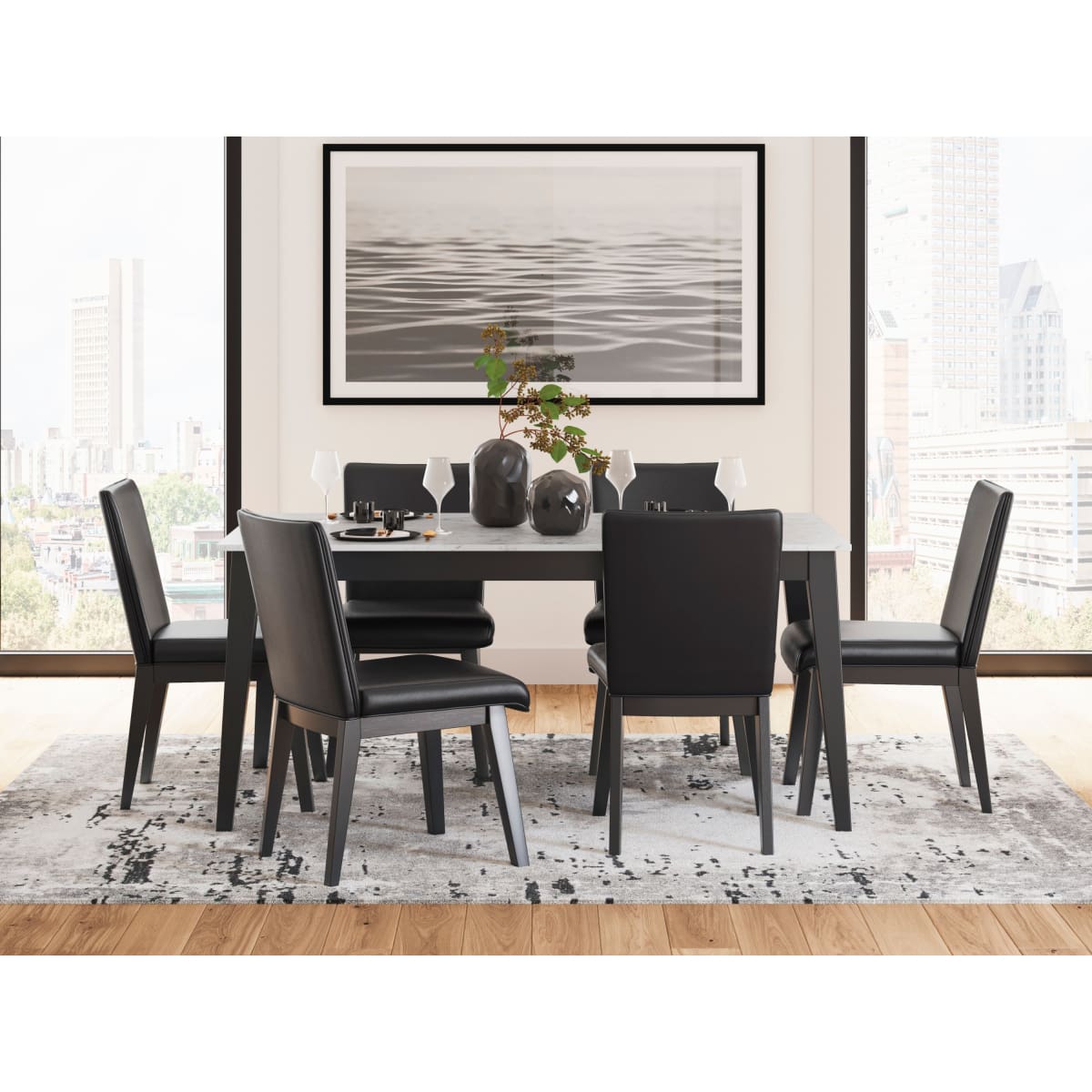 Jettaya Rectangular 7pc Dining Room Table Set - dining-table