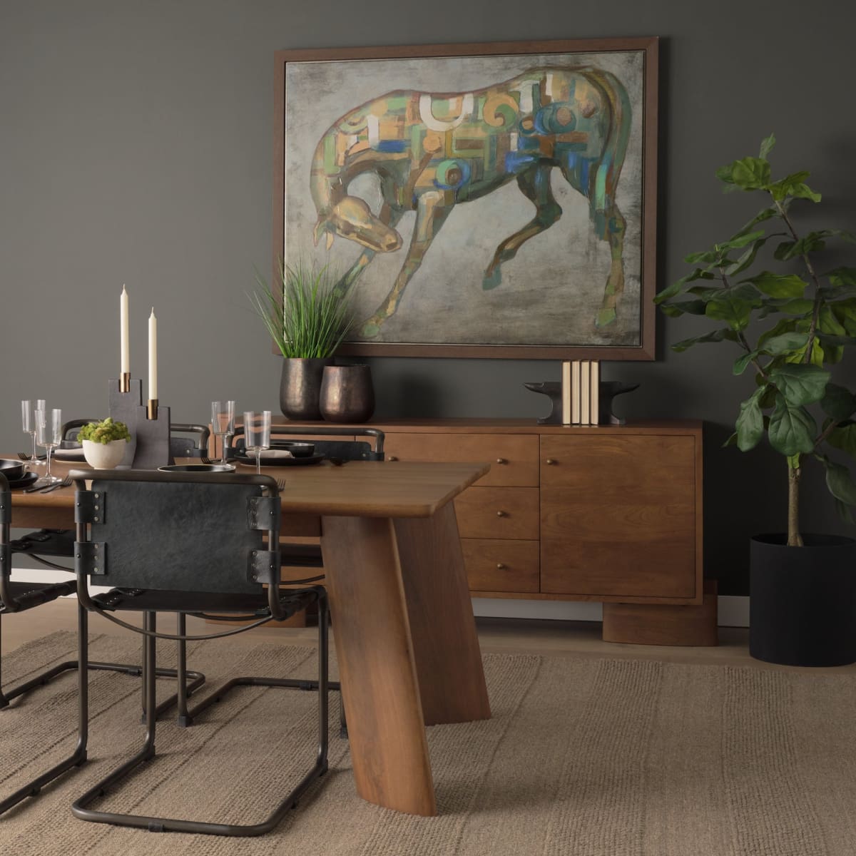 Jonan Dining Table Medium Brown | Wood - dining-table