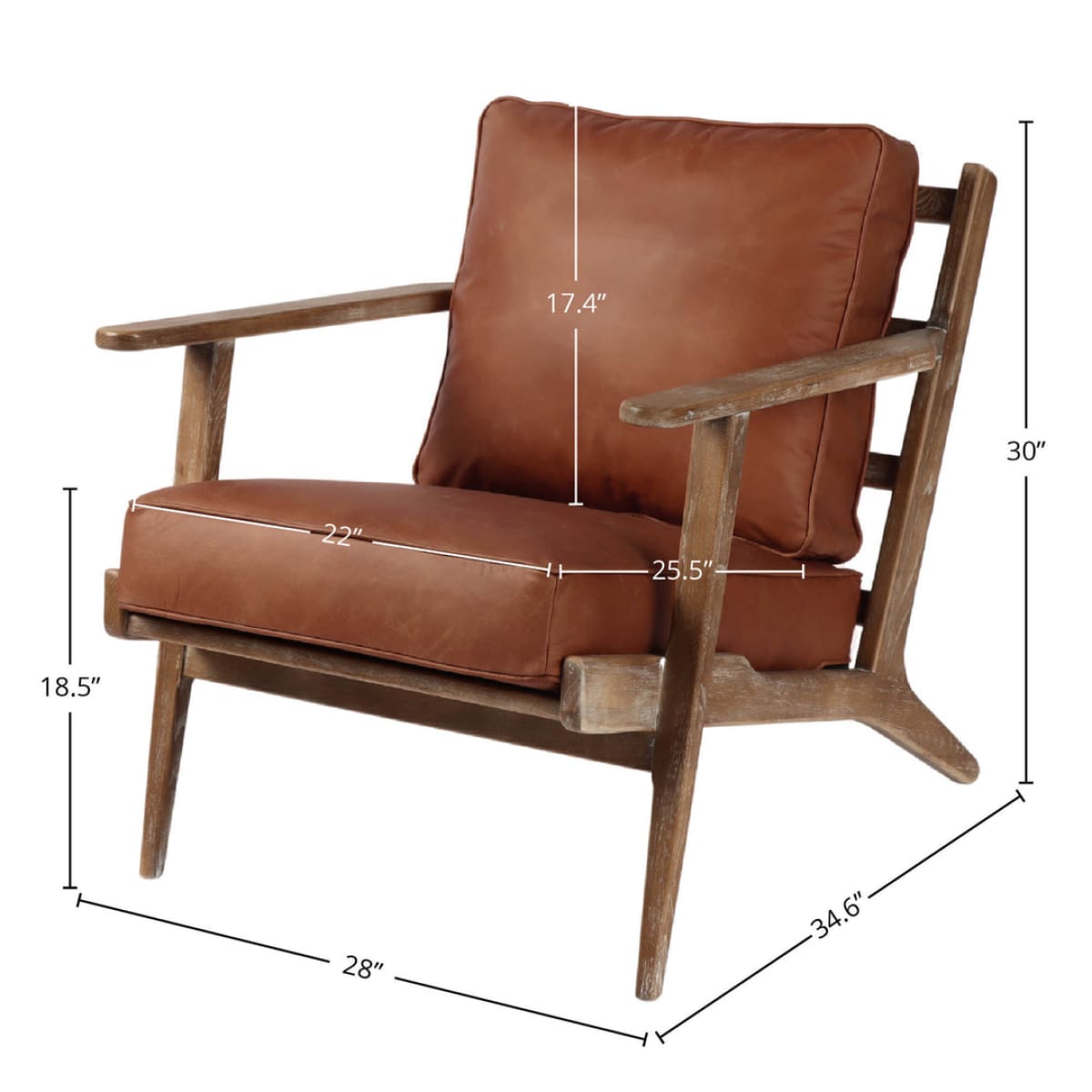 Junior Arm Chair - Saddle Brown - lh-import-accent-club-chairs