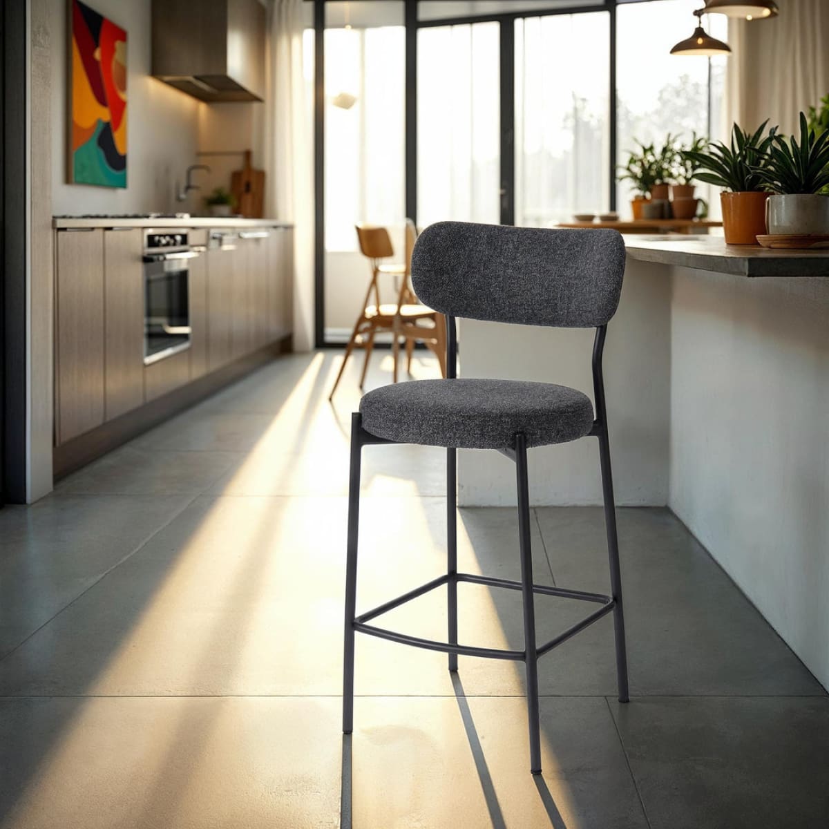 Kai Counter Stool - Chunky Grey - lh-import-stools