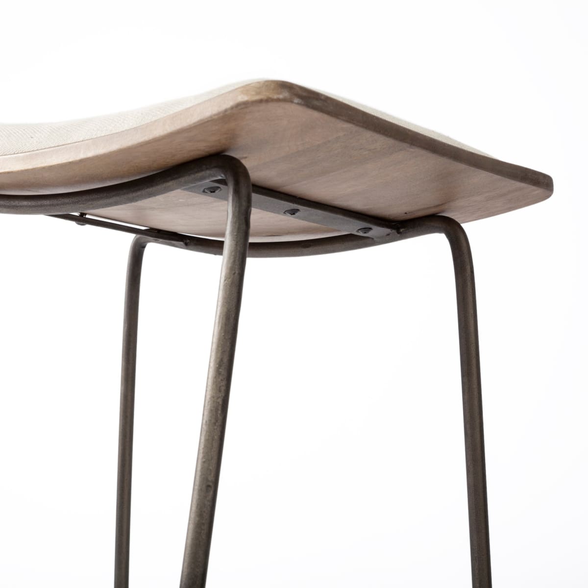 Katniss Upholstered Seat Bar Counter Stool Cream Fabric | Gold Metal | Counter - bar-stools