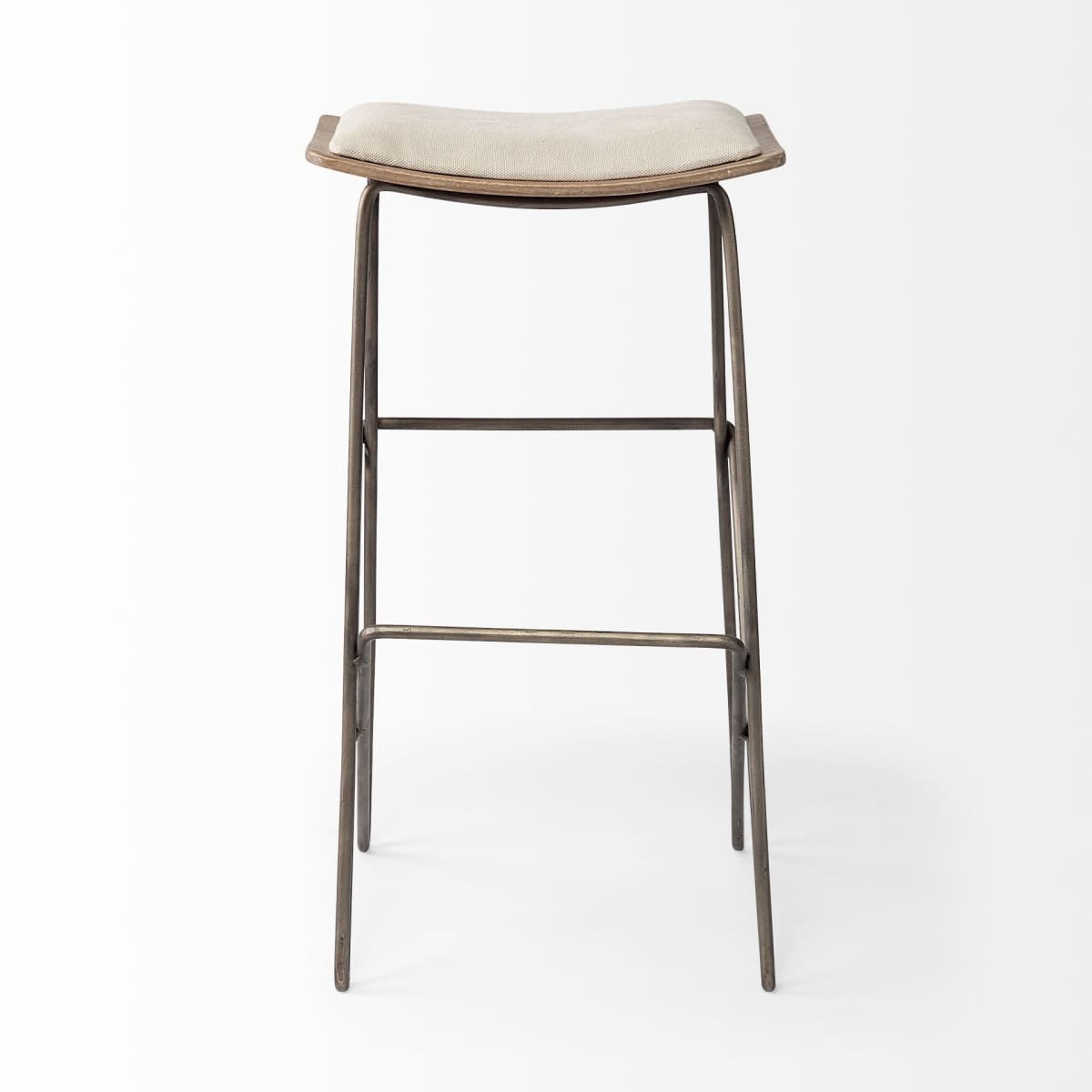 Katniss Upholstered Seat Bar Counter Stool Cream Fabric | Gold Metal | Bar - bar-stools
