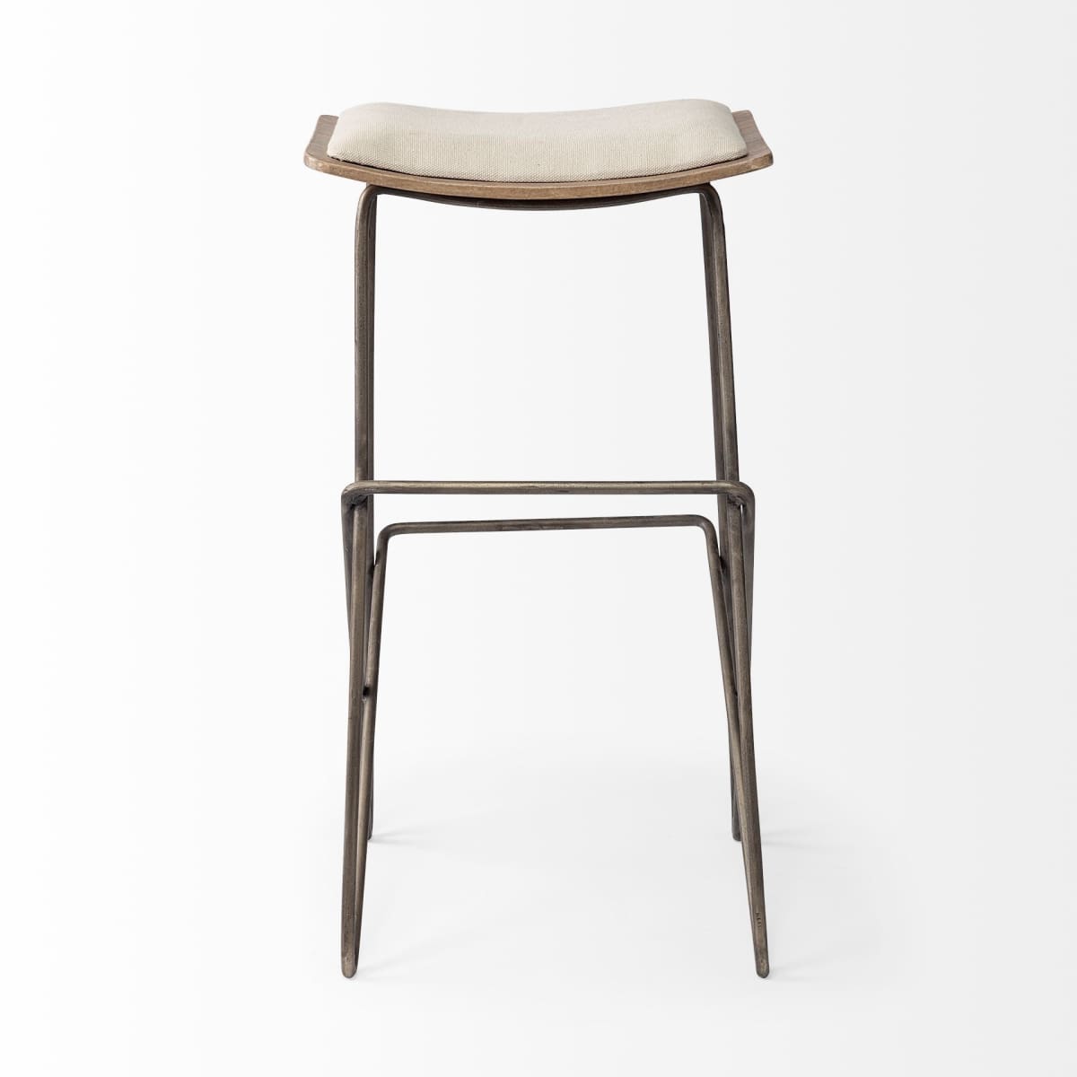 Katniss Upholstered Seat Bar Counter Stool Cream Fabric | Gold Metal | Bar - bar-stools