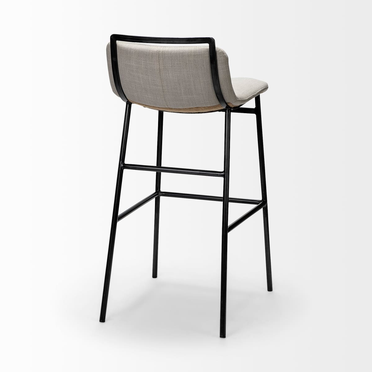 Kavalan Upholstered Seat Bar Counter Stool Beige Fabric | Gray Metal | Bar - bar-stools