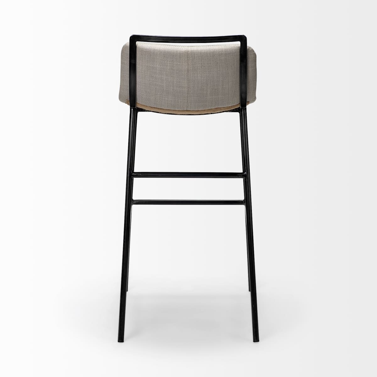 Kavalan Upholstered Seat Bar Counter Stool Beige Fabric | Gray Metal | Bar - bar-stools
