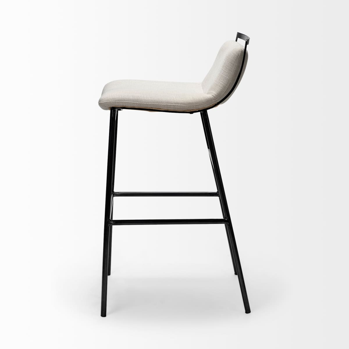 Kavalan Upholstered Seat Bar Counter Stool Beige Fabric | Gray Metal | Bar - bar-stools