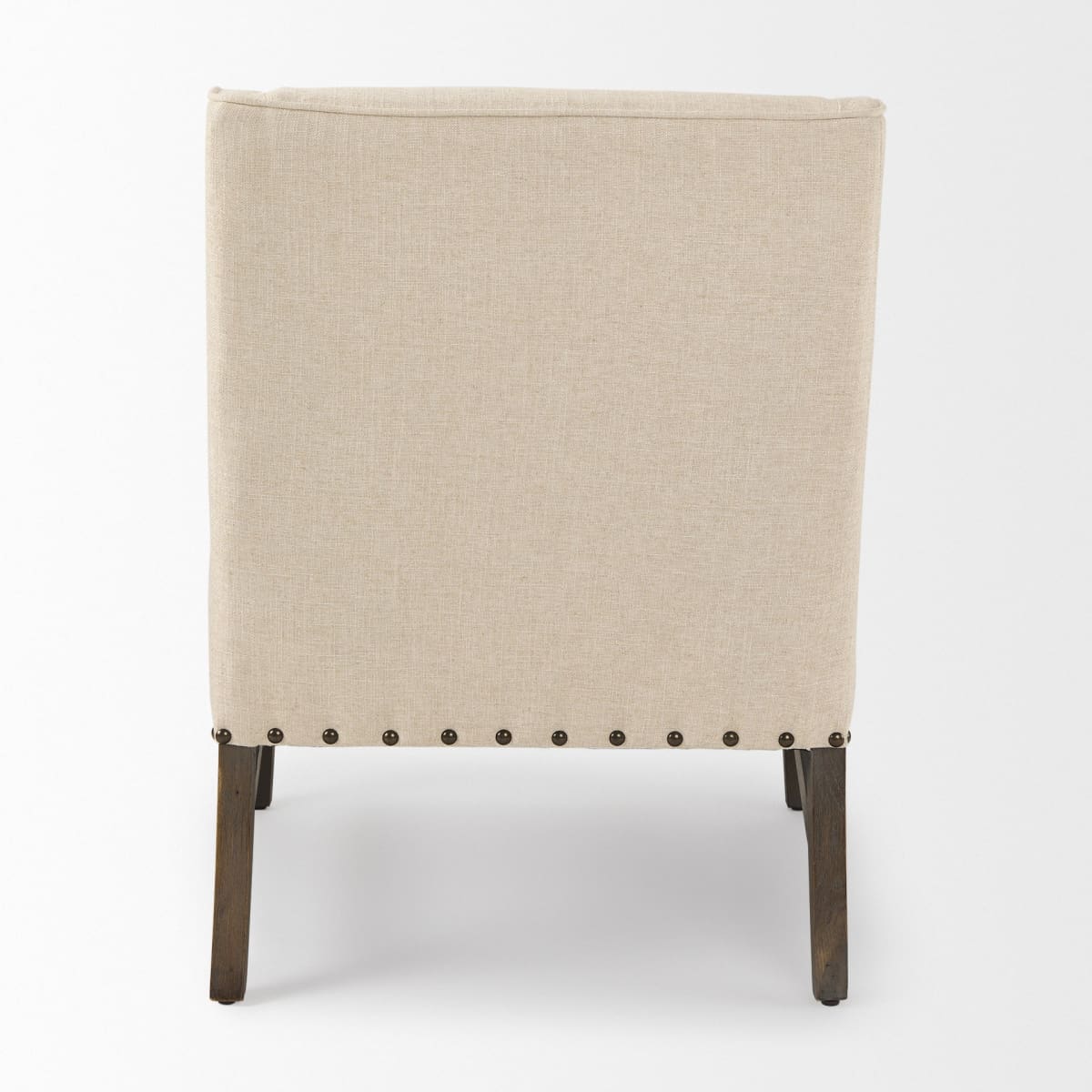 Kensington Upholstered Accent Chair Medium Brown Wood | Cream Upholstery - accent-chairs