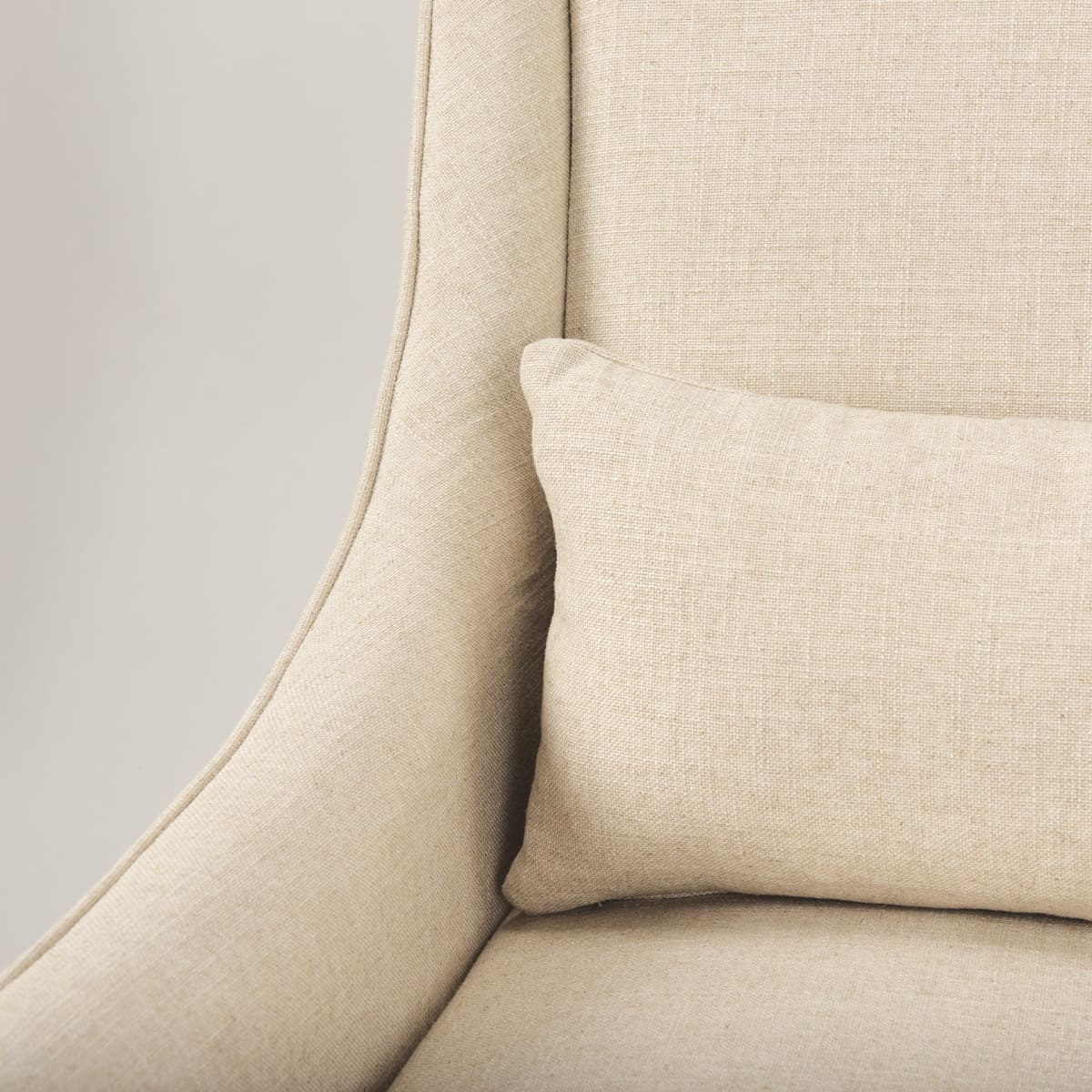 Kensington Upholstered Accent Chair Medium Brown Wood | Cream Upholstery - accent-chairs