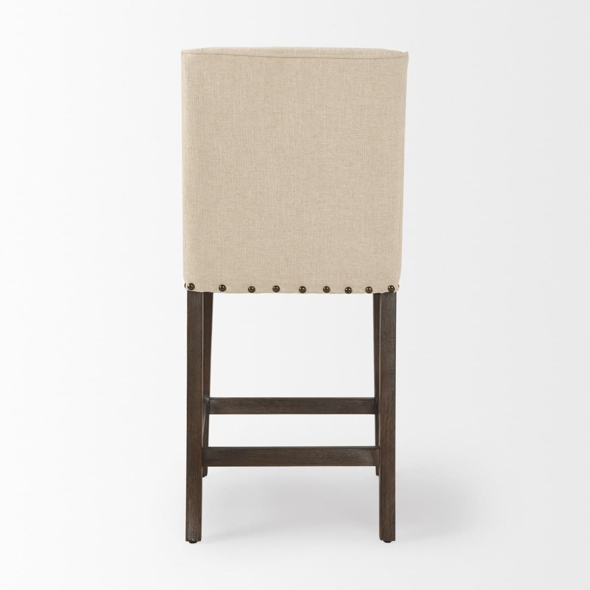 Kensington Upholstered Seat Bar Counter Stool Medium Brown Wood | Cream Upholstery - bar-stools
