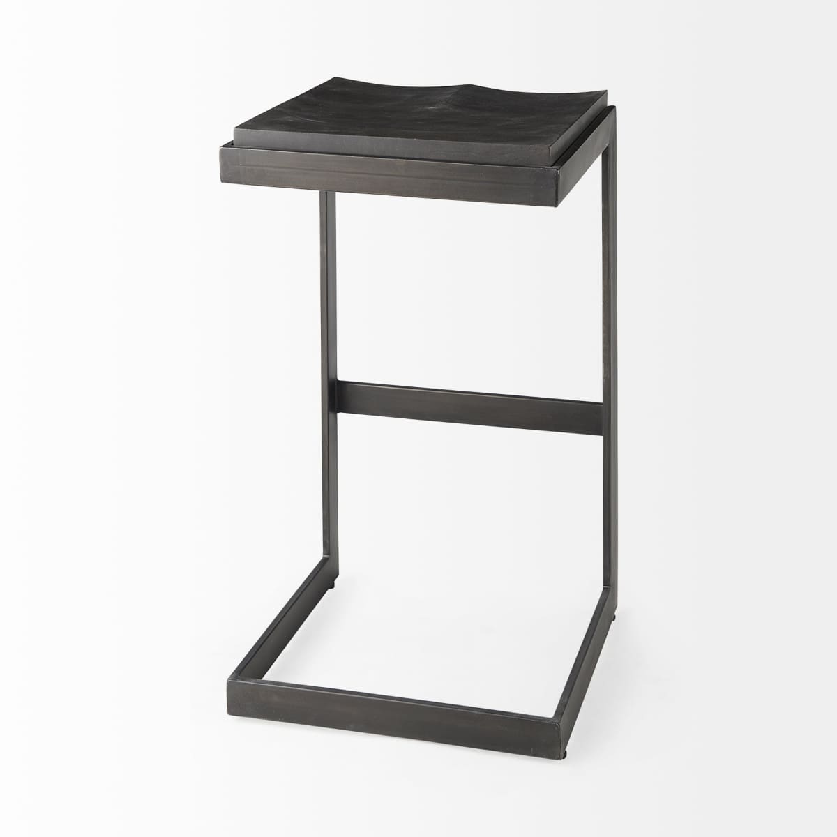 Kiran Wood Seat Bar Counter Stool Black Wood | Black Metal | Bar - bar-stools