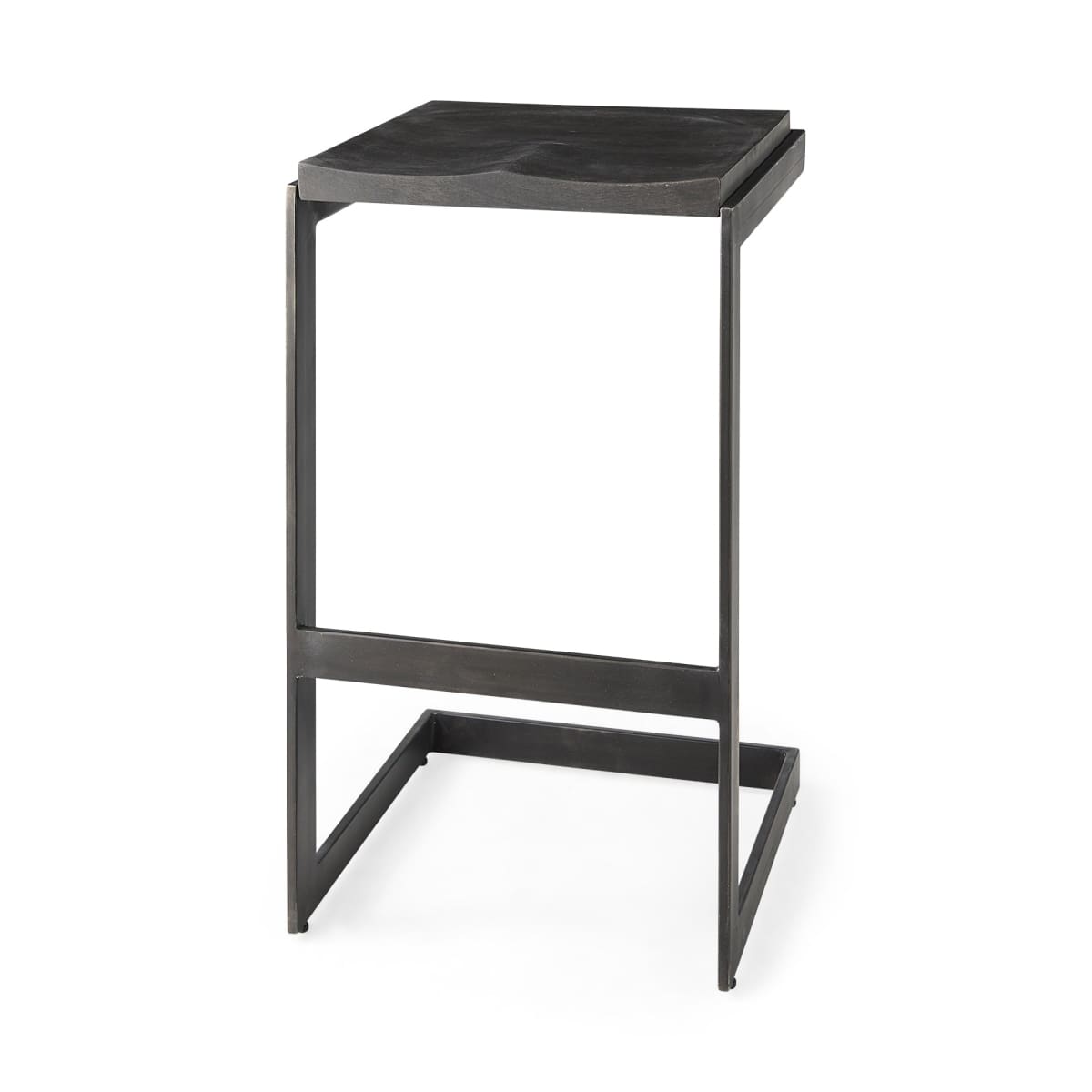 Kiran Wood Seat Bar Counter Stool Black Wood | Black Metal | Bar - bar-stools