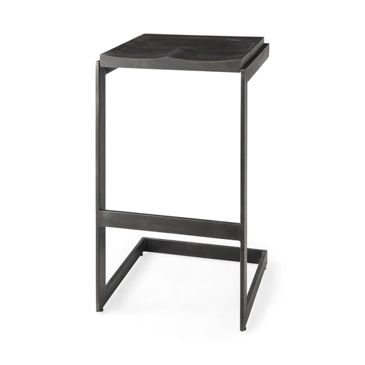 Kiran Wood Seat Bar Counter Stool Black Wood | Black Metal | Bar - bar-stools