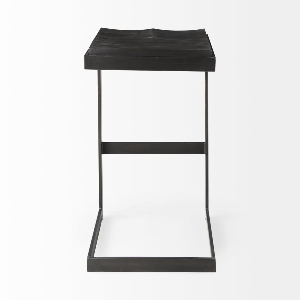 Kiran Wood Seat Bar Counter Stool Black Wood | Black Metal | Bar - bar-stools