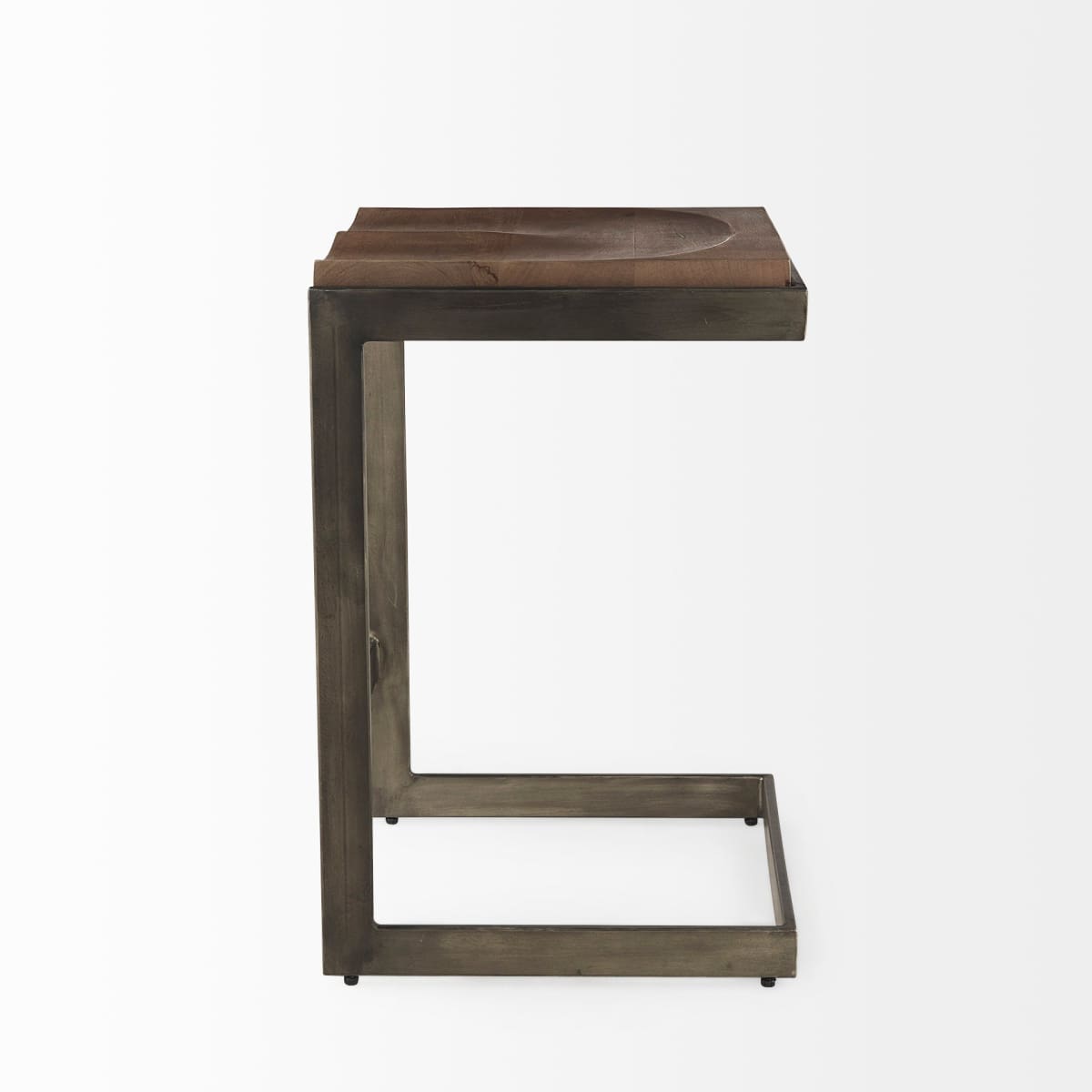 Kiran Wood Seat Bar Counter Stool Brown Wood | Antique Nickel | Counter - bar-stools