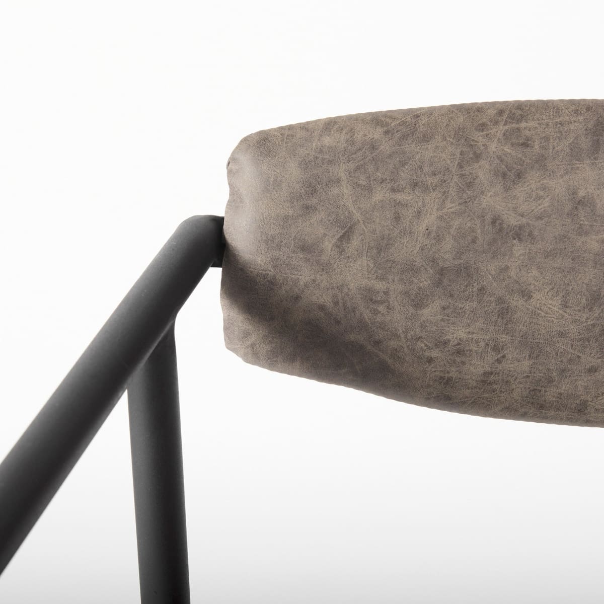 Langston Dining Chair Brown Faux Leather | Black Metal - dining-chairs