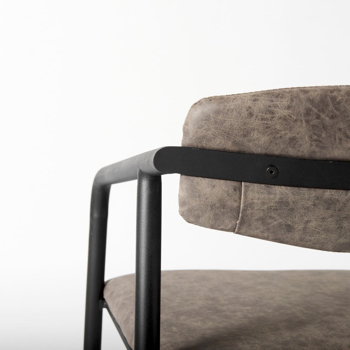 Langston Dining Chair Brown Faux Leather | Black Metal - dining-chairs