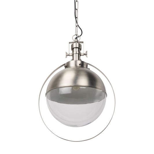 Leighton Pendant Light Antique Nickel Metal | Glass Globe - pendant-light