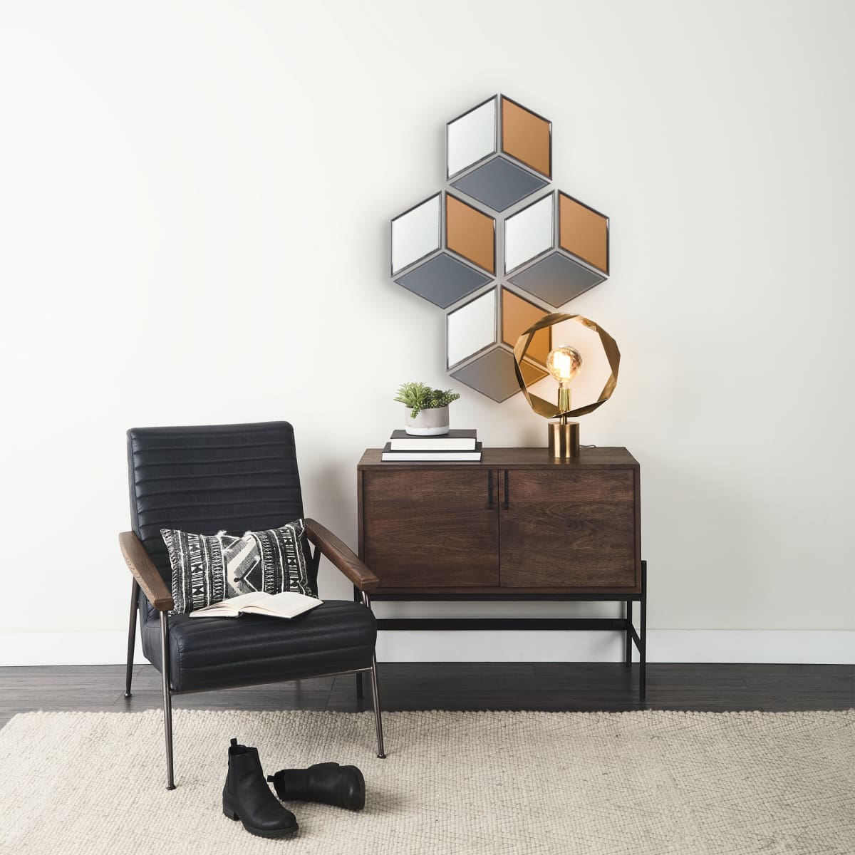 Lennox Wall Mirror Geometric | Set of 3 - wall-mirrors-grouped