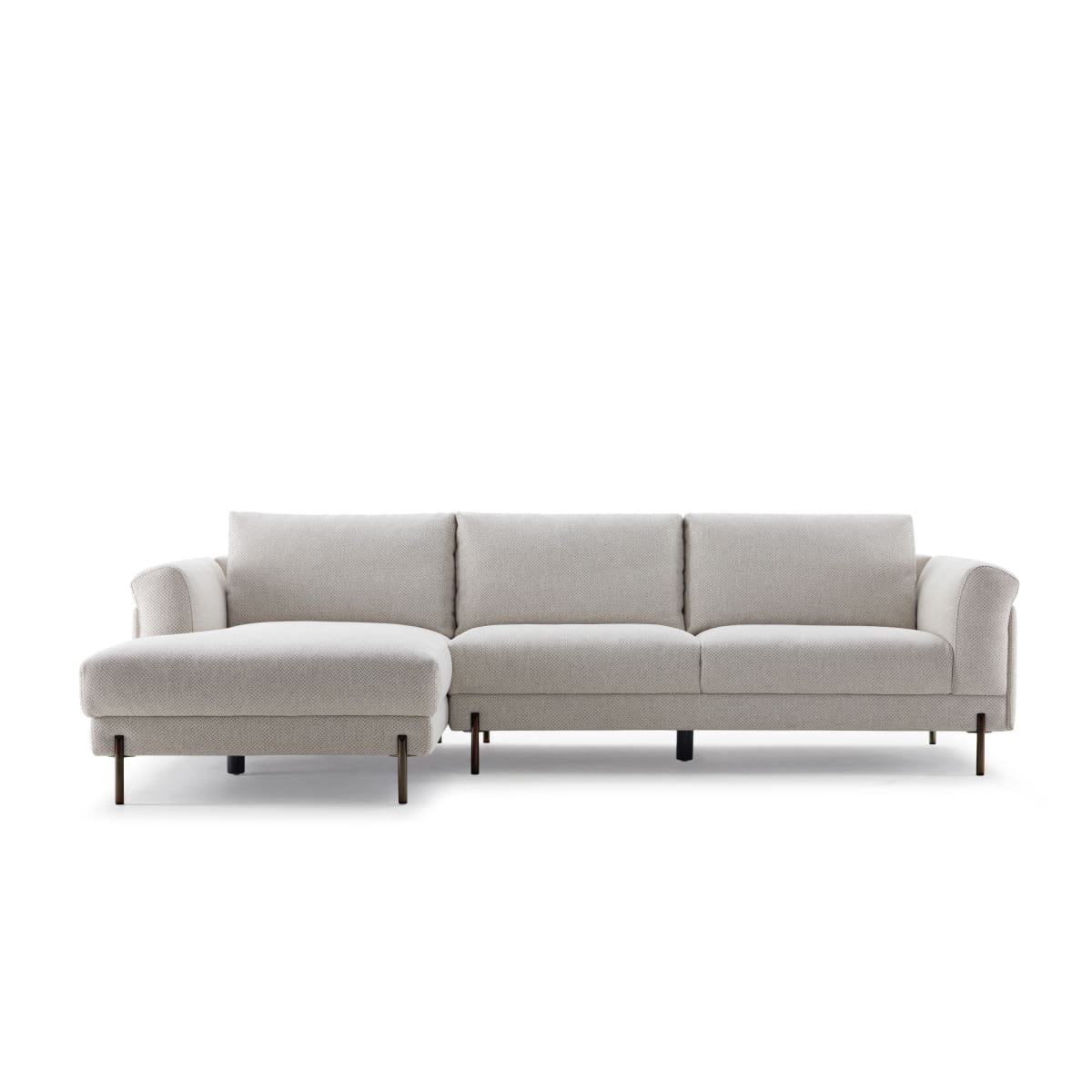 Leo Left-Hand Facing Sectional | Beige Fabric - lh-import-sectionals