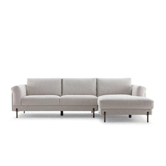Leo Right-Hand Facing Sectional | Beige Fabric - lh-import-sectionals