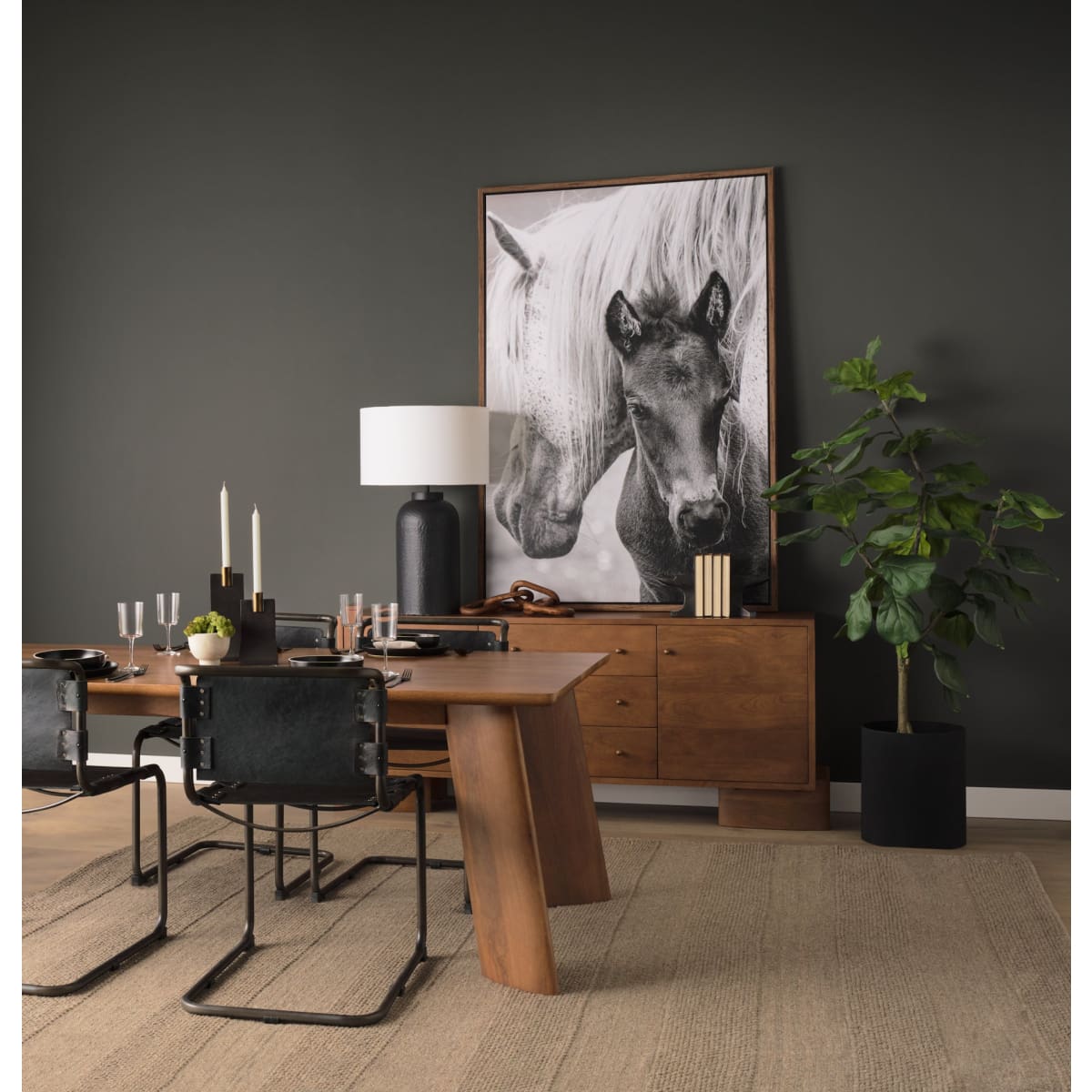 Leo Table Lamp Black Base | White Shade - table-lamps