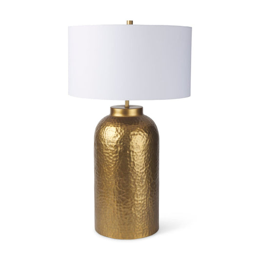 Leo Table Lamp Gold Base | White Shade - table-lamps