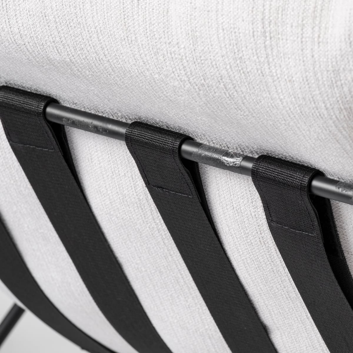 Leonidas Upholstered Accent Chair Cream Fabric | Black Metal - accent-chairs