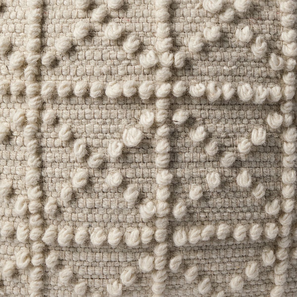 Leroy Pouf Ivory Wool - poufs