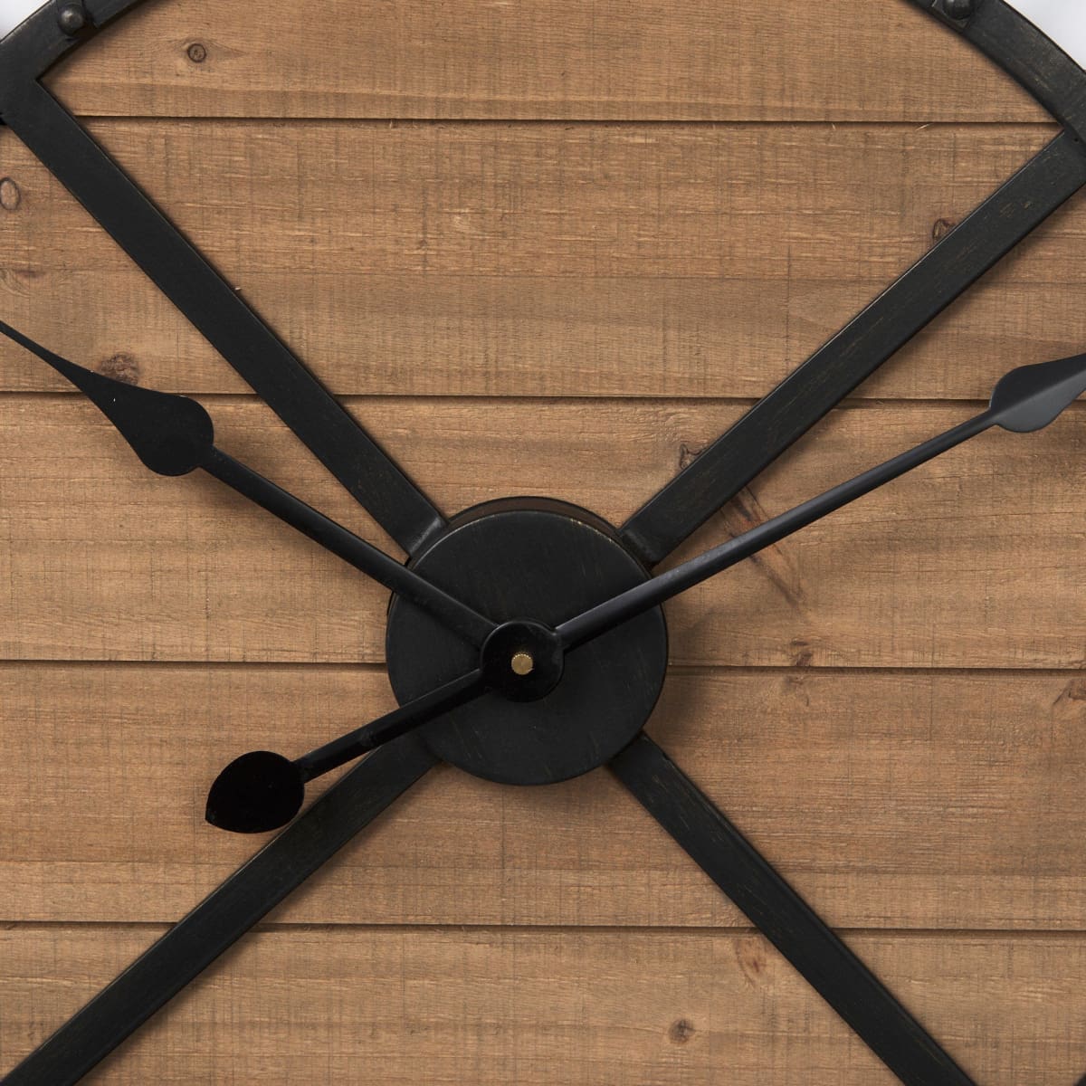 Lewiston Wall Clock Brown Wood | Black Metal | 30.1’’ - wall-clocks