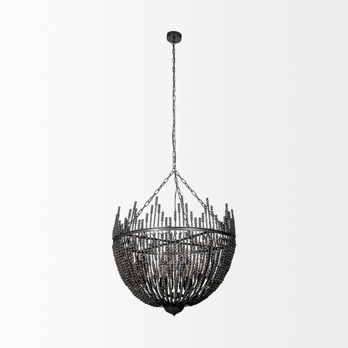 Liam Chandelier Black Wood - chandeliers