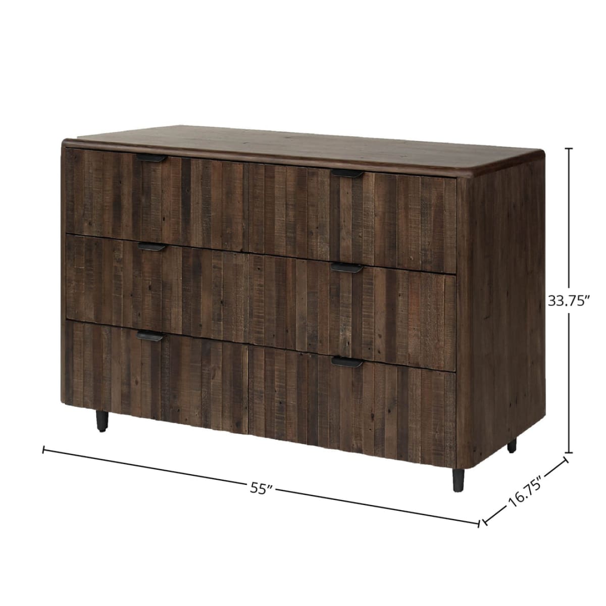 Lineo 6 Drawer Dresser - Burnt Oak - lh-import-dressers