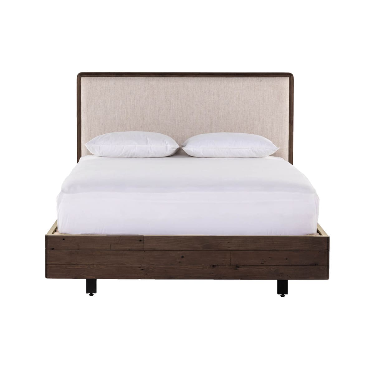 Lineo Upholstered Queen Bed - Burnt Oak - lh-import-beds