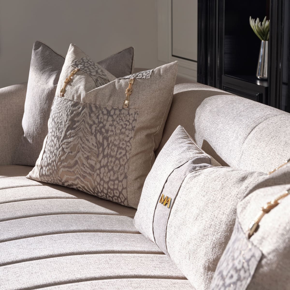 Lisbon Opal Gold Sofa - sofa