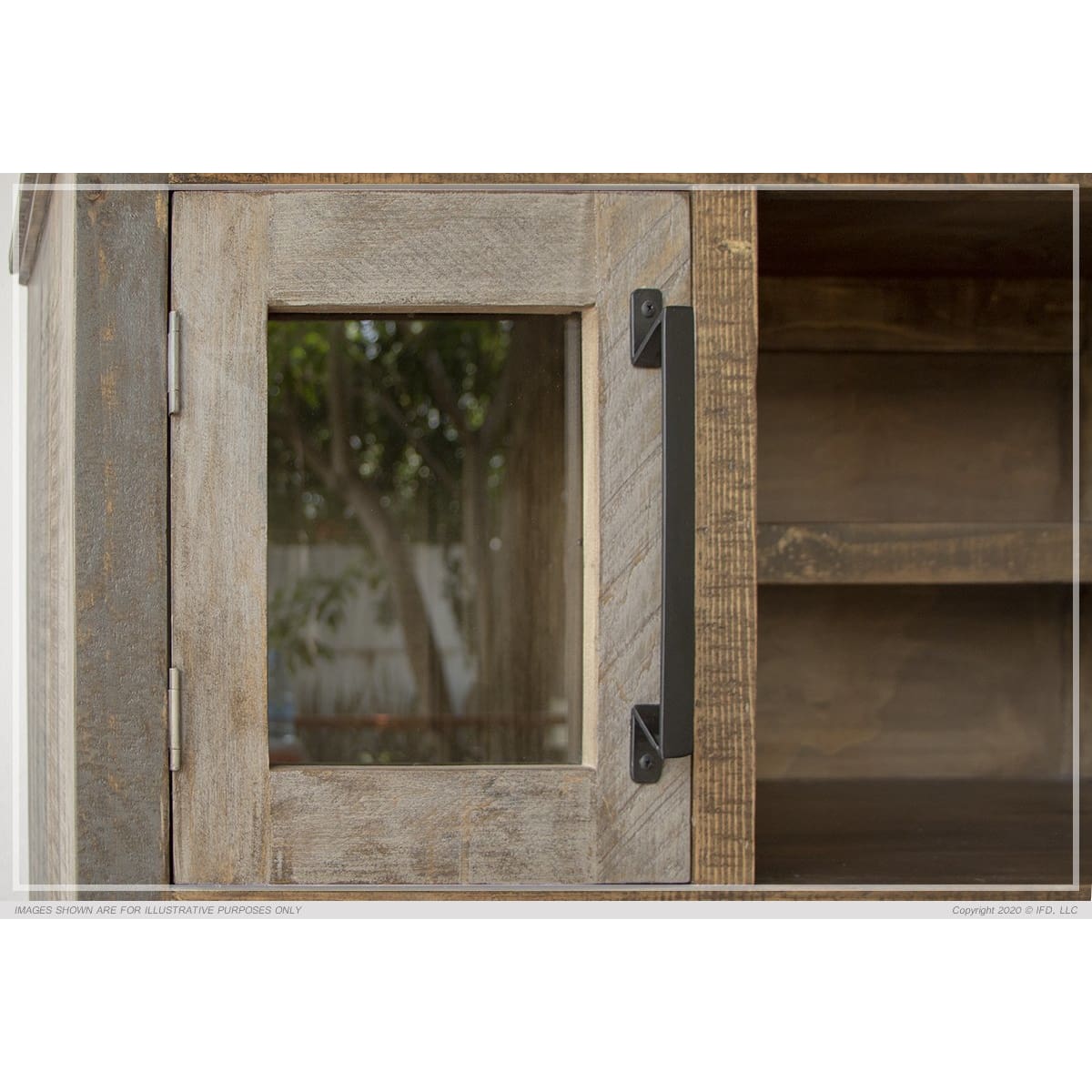 Loft Brown Buffet and Hutch - 60-3/4 x 16-1/2 x 70-3/4 - Side Board
