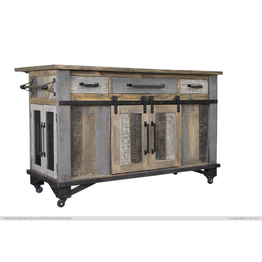 Loft Brown Kitchen Island - 59-3/4 x 30 x 35-1/4 - Kitchen Island